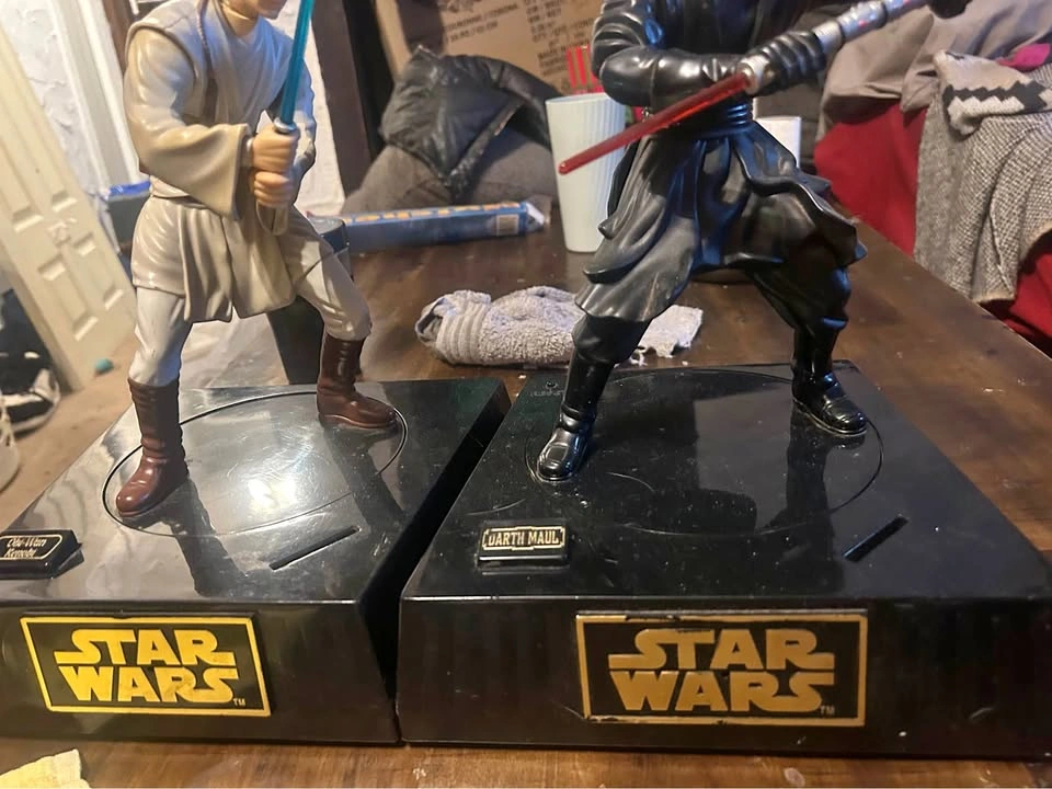 STAR WARS 1999 Interactive Set Darth Maul Obi-Wan Kenobi Figure