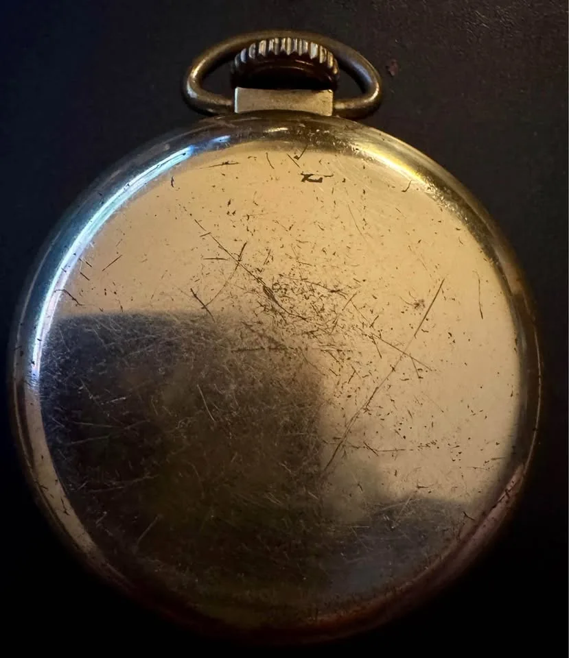 Vintage WESTCLOX Pocket Watch Gold Tone White Dial image indicator(6)