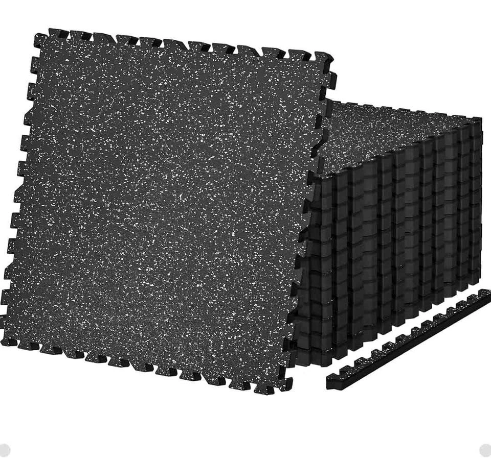 Interlocking Gym Mats - 48 Sq Ft, 12 Tiles