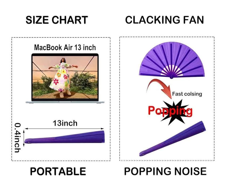 13inch Large Rave Fan Popping Fan - photo 5