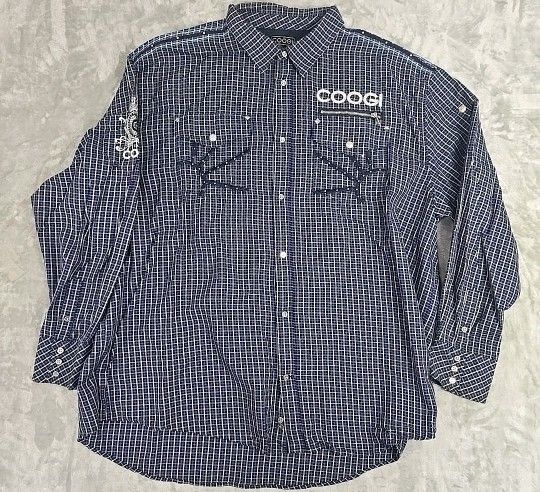 Vintage Coogi Australia Button-Up Shirt - Blue & White Check - 5