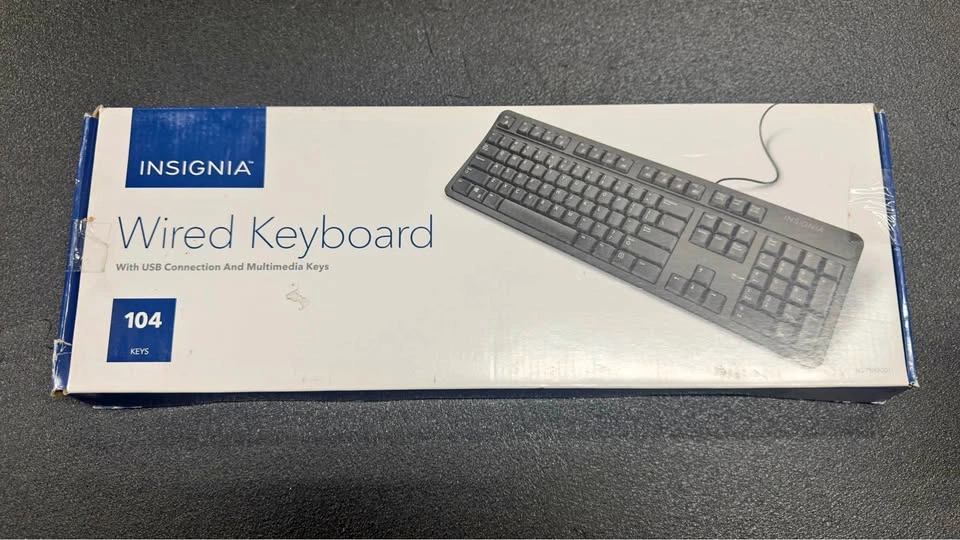Insignia NS-PNK8001 Black Portable USB Wired Keyboard