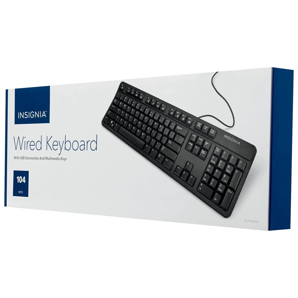 Insignia NS-PNK8001 Black Portable USB Wired Keyboard - photo 3