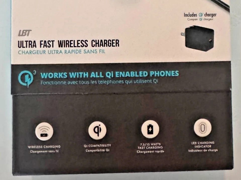LBT Power Stream Ultra-Fast 15W Wireless Charger Pad w/ Charger - photo 2