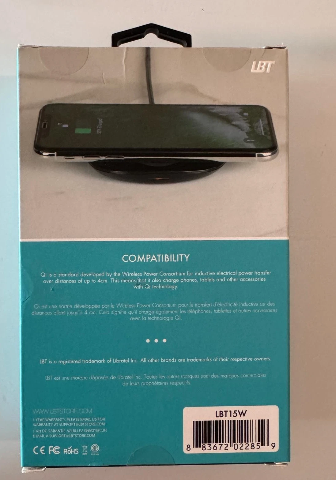 LBT Power Stream Ultra-Fast 15W Wireless Charger Pad w/ Charger - photo 3