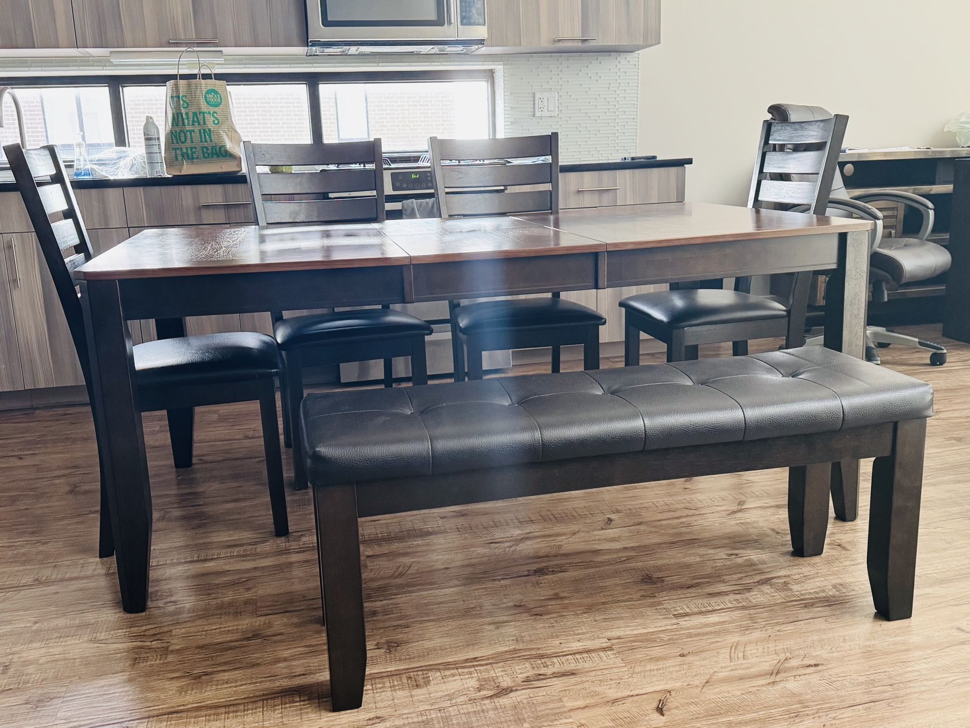 Kitchen table with built in leaflet