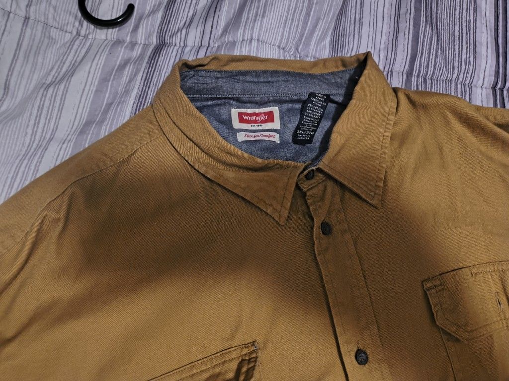 Wrangler Authentics Mens Shirt 3XL Brown - photo 3