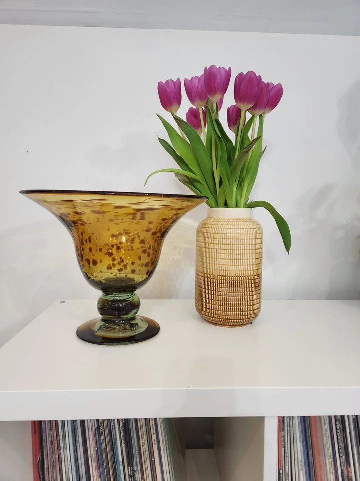 Vintage Murano-Style Art Glass Pedestal Bowl - photo 3