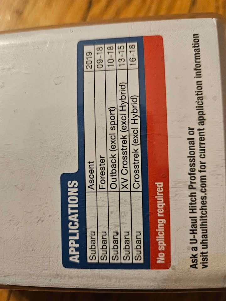 New Sealed U-Haul 4-Way Trailer Wiring Harness for Subaru - photo 3