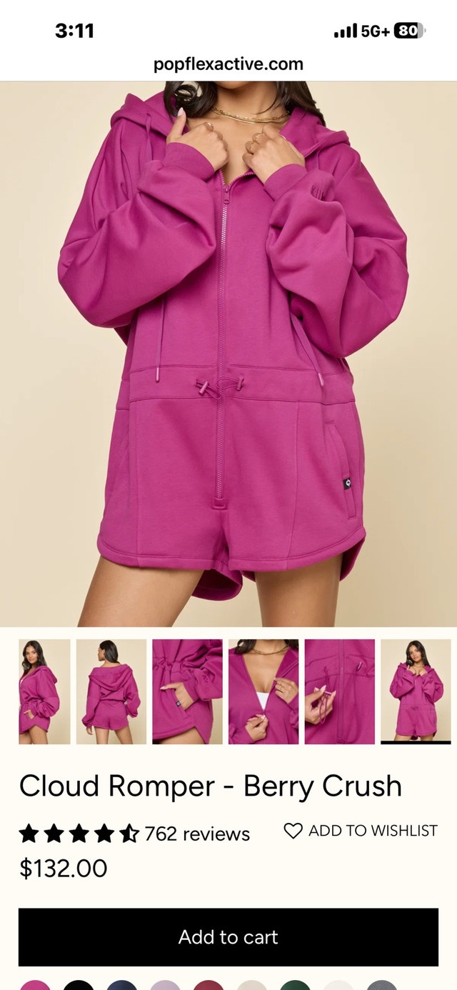 Popflexactive Cloud Romper - Berry Crush S/M - photo 4