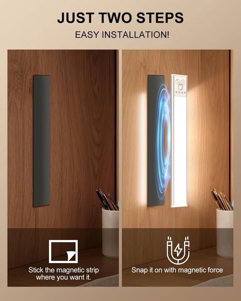 PLIOW Rechargeable Motion Sensor Under Cabinet Lights 2-Pack - photo 5
