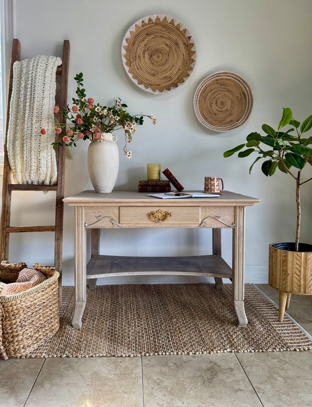 Restored Solid Oak French Writing Desk - photo 4