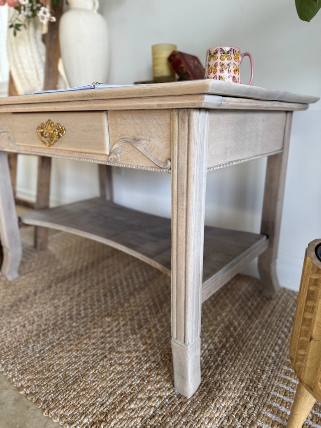 Restored Solid Oak French Writing Desk - photo 5