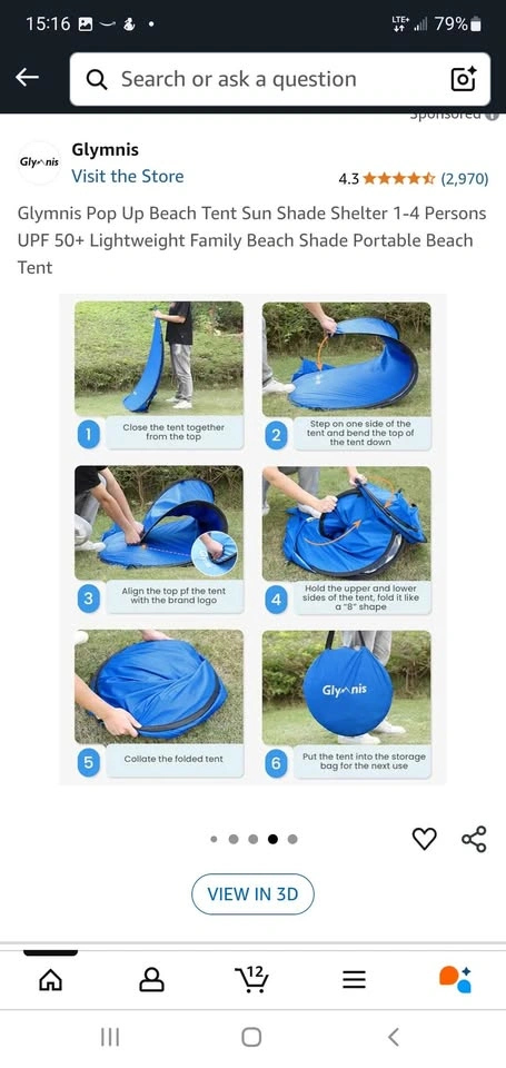 Beach tent sun shade shelter - photo 4