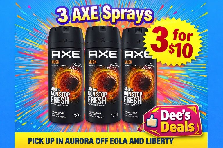 Axe Body Deodorant 3 For $10