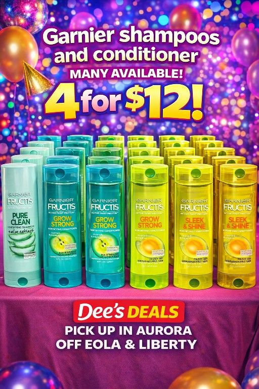 Garnier Fructis Shampoo And Conditioner 4 For $12