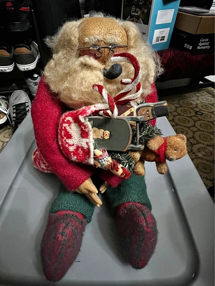 Antique Primitive Santa Claus Doll – Folk Art Christmas Figure