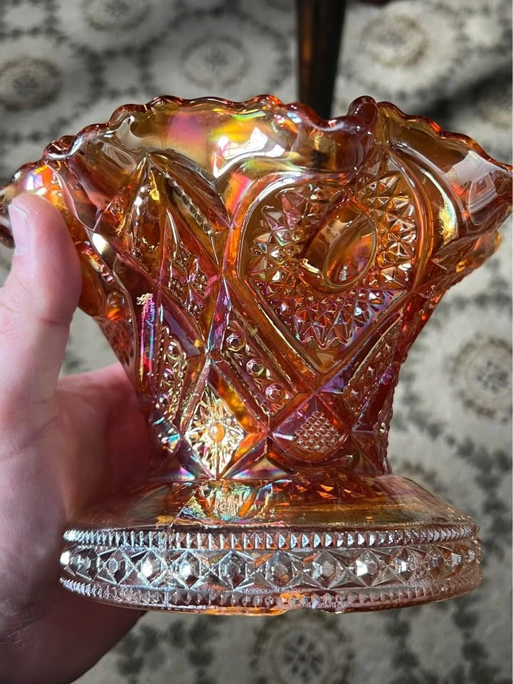 Antique Ornate Carnival Glass Bowl - photo 2