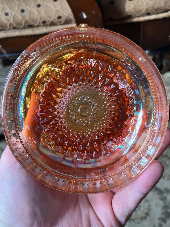 Antique Ornate Carnival Glass Bowl - photo 4