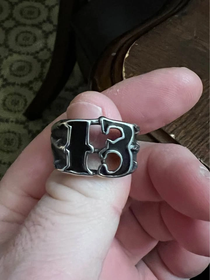 Retro Number 13 Stainless Steel Ring - photo 5