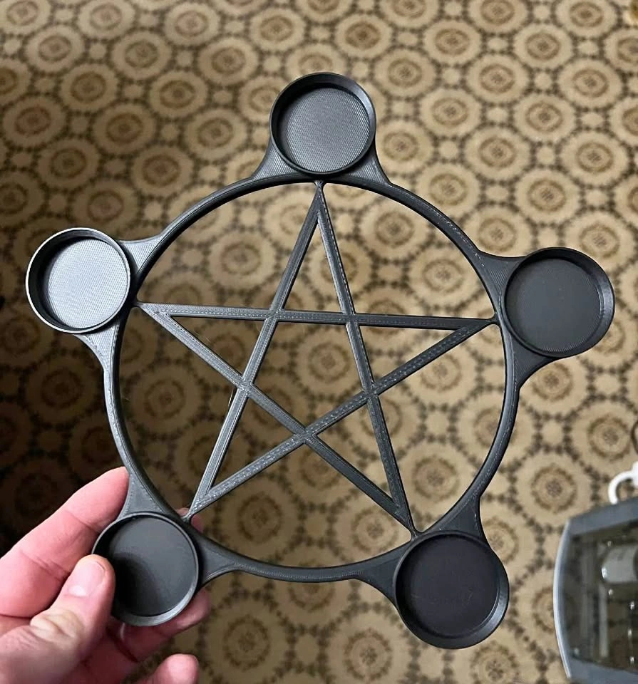 Pentagram Altar Display for Crystals or Candles