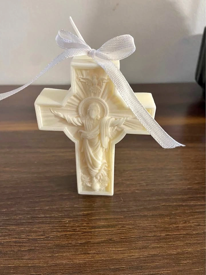 First Holy Communion or Baptism Favor Religious Cross Candle