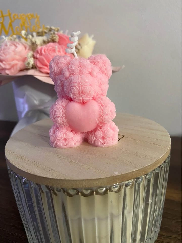 Handmade teddy bear candles 🧸💖 - photo 2