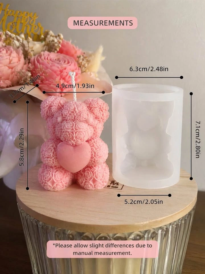 Handmade teddy bear candles 🧸💖 - photo 4