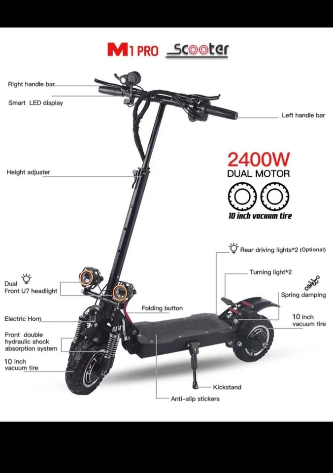2400W Dual Motor Electric Scooter - 45km/h - Excellent Condition - photo 4