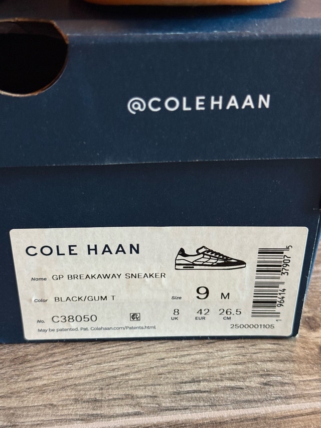 Cole Haan Grand Men's Black Leather Sneakers Size 9 - photo 4