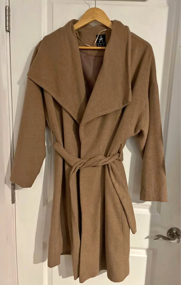 WOMENS SOFT LIGHT BROWN TRENCH COAT