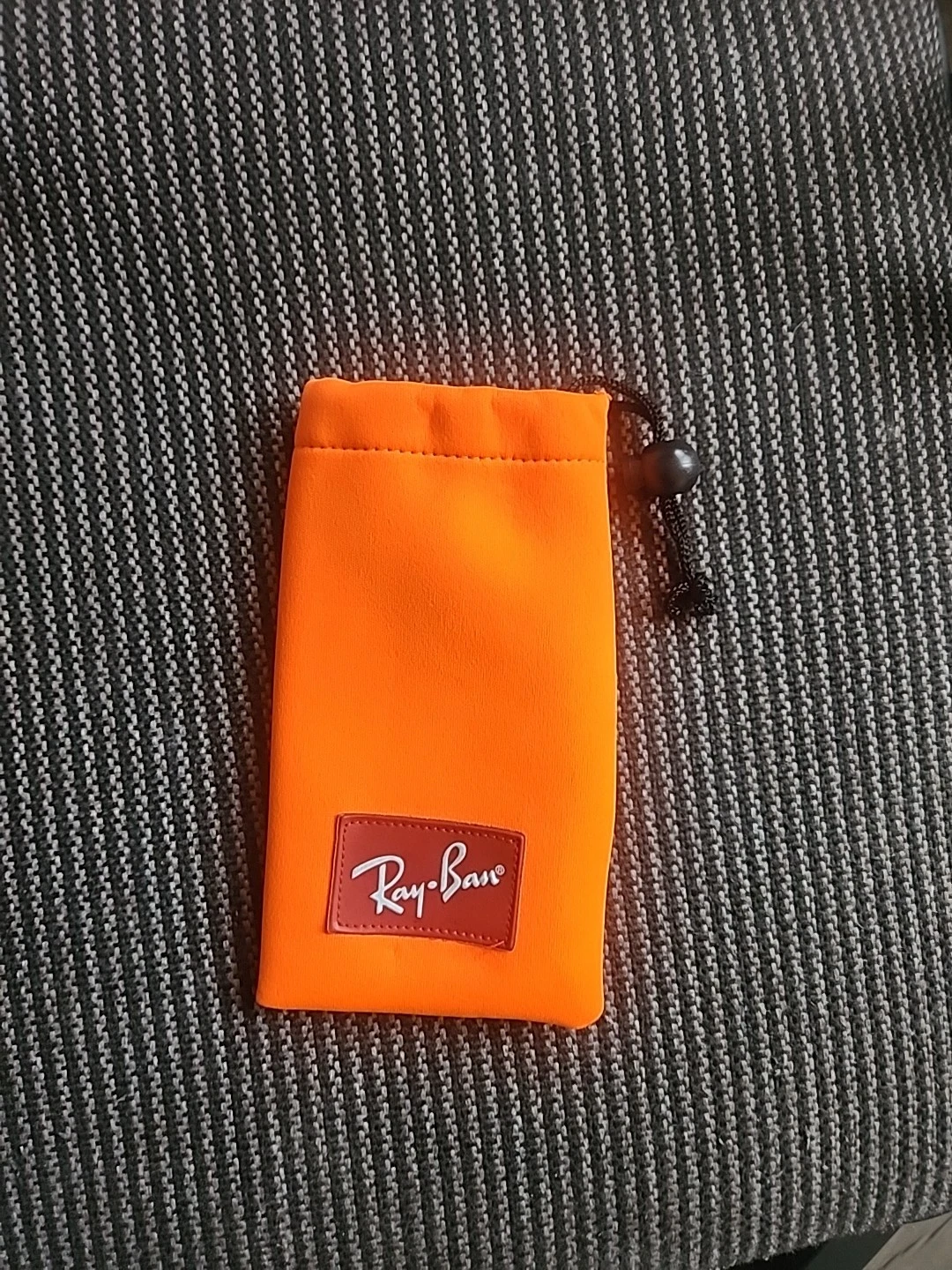 Ray-Ban Orange Neoprene Drawstring Pouch for Sunglasses