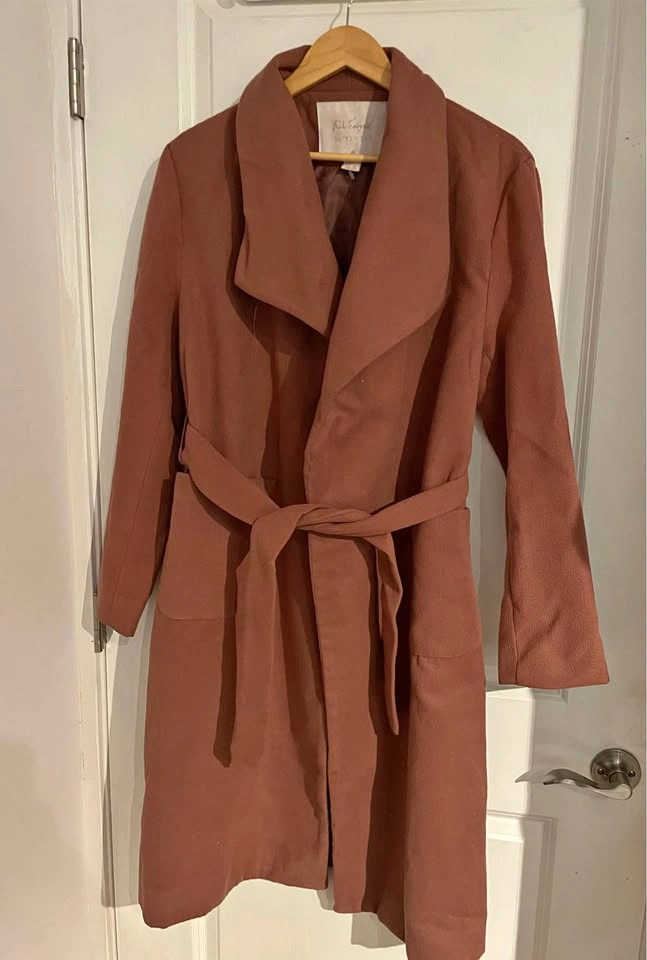 WOMENS SOFT PINK TRENCH COAT