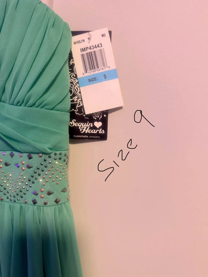 Sequin Hearts Mint Green Prom Dress Size 9 - photo 2