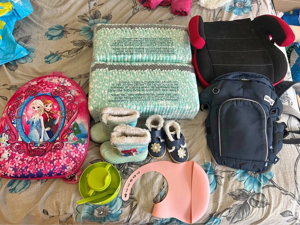 Kids multiple items- Diapers, carrier bag, frozen bag, shoes etc