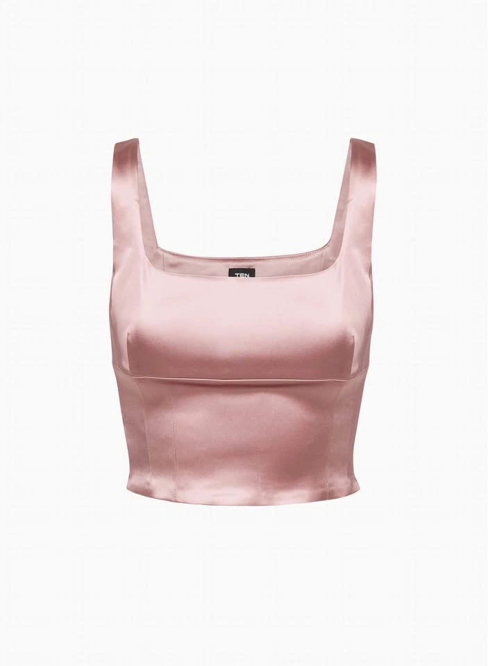 Aritzia Satin Cropped Top