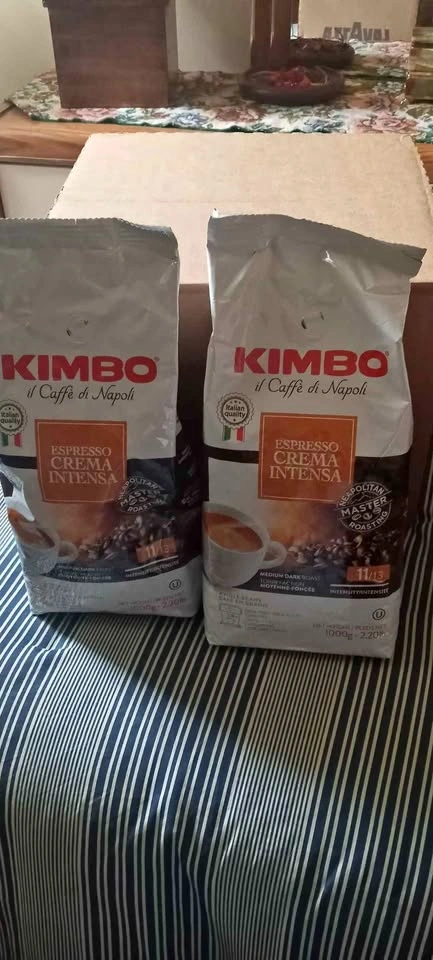 2 Bags Kimbo Espresso Crema Intensa Whole Bean Coffee