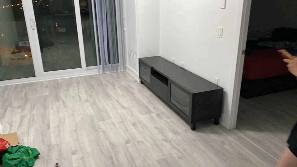 TV Bench BESTA with glass doors and shelves - photo 2