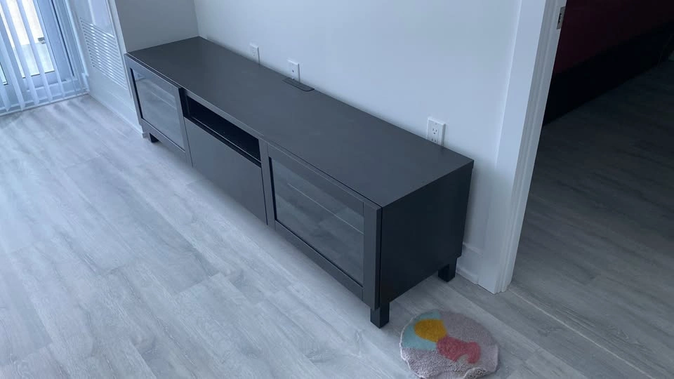 TV Bench BESTA with glass doors and shelves - photo 3