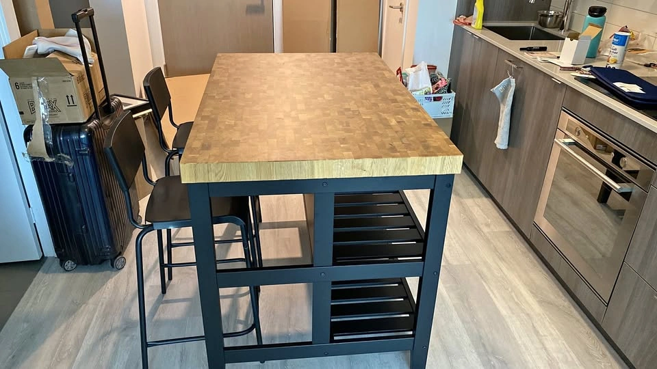 Kitchen Island Table + 2 Benches