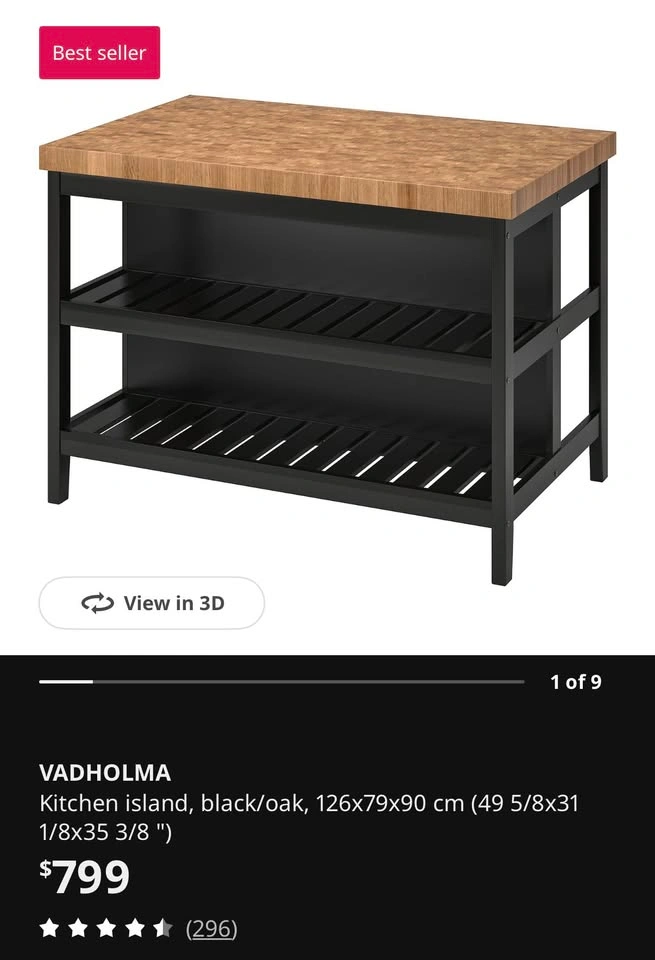 Kitchen Island Table + 2 Benches - photo 3