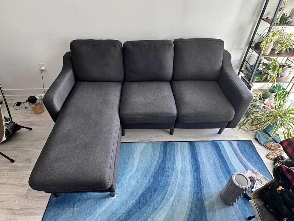 Cozey 3-Seater Couch with Reversible Chaise - Charcoal