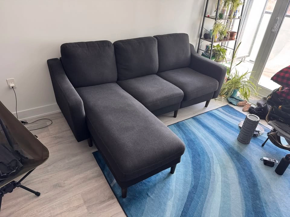 Cozey 3-Seater Couch with Reversible Chaise - Charcoal - photo 2