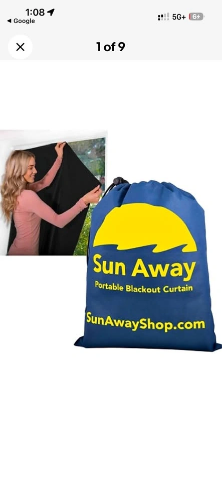 Sun Away Portable Blackout Curtain - NEW