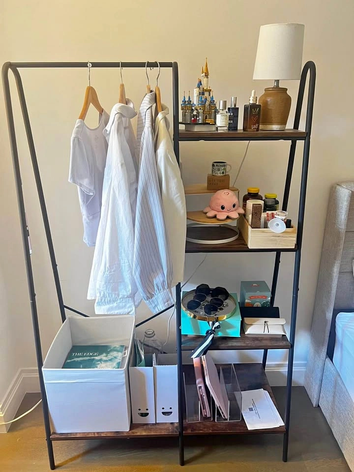 4-Tier Modern Industrial Clothing Rack + Storage Shelves