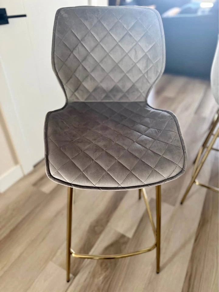 Grey with Gold leg Stool