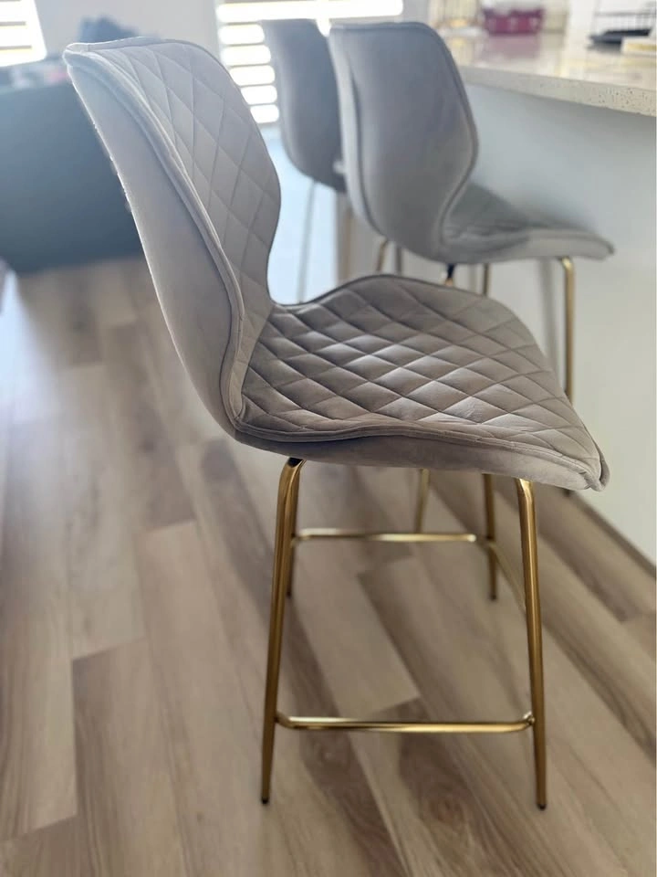 Grey with Gold leg Stool - photo 2