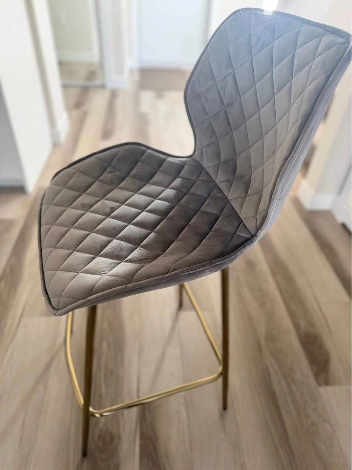 Grey with Gold leg Stool - photo 3