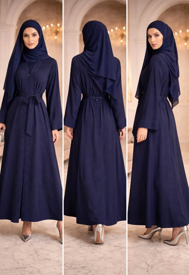 Moroccan Style Abaya - Dark Blue, Size 60 - photo 2