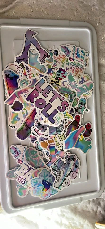 Holographic Roller Skating and Skateboard Sticker Pack